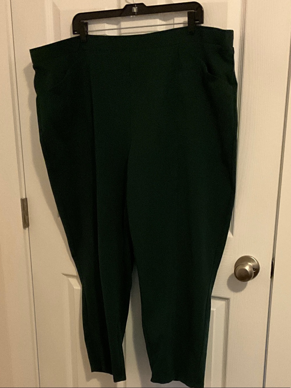 Susan Graver Dark Green Ponte High-Rise Trousers